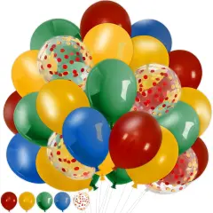 Wizard Birthday Party Balloon Green Blue Gold Red Latex Balloon 60Pcs Magical Confetti Balloon for Baby Shower Party Decor, 12 In