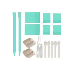 DGAGA 16 Packs Chalk Paste Squeegee Set Screen Printing Tools for Painting Chalk Paste/Ink, 2PCS Silk Screen Stencils Rubber Mini Squeegees Sticks Pens, 5 Stir Sticks, 2 Color Trays and Spray Bottle