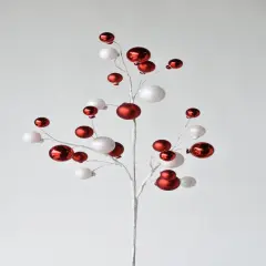 30.5" Red + White Glitter Ornament Stem