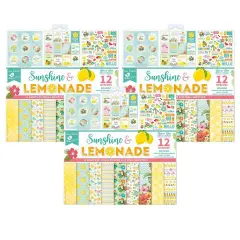 Pack of 3 - Little Birdie Cardstock Pack 6"X6" 24/Pkg-Sunshine & Lemonade
