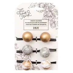 The Hook Nook Skein Saver 3/Pkg-Gold, Grey, And White Marble