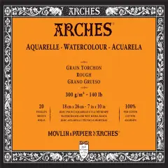 Arches Aquarelle Rough Watercolor Block 7"X10"- 140lb, 20 Sheets