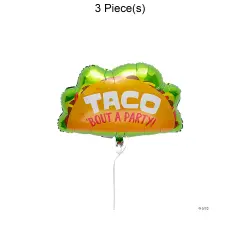 Taco 18" Mylar Balloons 3 Pc.