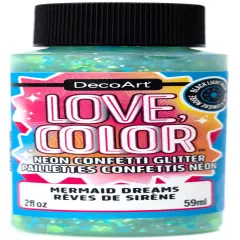 DecoArt Love Color Neon Confetti Glitter Paint 2oz