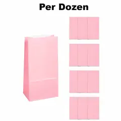Paper Treat Bags 5"x 10" - 12 Pc Light Pink