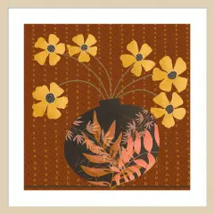 Autumn Flower Vase I by Regina Moore Wood Framed Wall Art Print