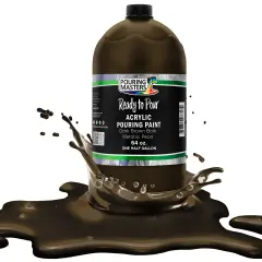Pouring Masters Dark Brown Bark Metallic Pearl Ready to Pour Acrylic Pouring Paint - Premium 64-Ounce Pre-Mixed Fluid Acrylic Paint - Fluid Art Supplies for Canvas, Wood, Paper, Tile & Rocks