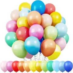 100pcs Balloons 12 Inch Rainbow Latex Balloons with 12 Assorted Colors