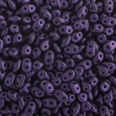 Matubo 2-Hole Czech Glass Jet Metallic Suede Superduo Beads, 100g Purple