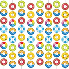 12 Pcs Summer Pool Banners Beach Party Decor Garland Kit Hawaii Summer Beach Hanging Swirl Swimming Ring Paper Cutouts for Tropical Hawaiian Aloha Luau Summer Pool Beach Birthday Favor Party Supplies