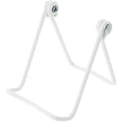 Bard's Adjustable Vinyl Covered White Wire Easel Stand, 3" H x 3" W x 3.25" D
