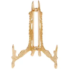 Bard's Ornate Hinged Brass Plate Stand, 5" H x 4" W x 3.75" D (For 4" - 7" Plates)