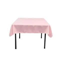 1 Yard Pink Square Tablecloth Washable Polyester for Square or Round Tables 60 x 60 Inch Width