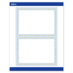 Avery Printable Rectangle Invitation Cards, Gold Dots with Blue Border, 5" x 7", Matte White Rectangle Invitation Cards, Laser/Inkjet, 20ct, Great for Invitation Cards