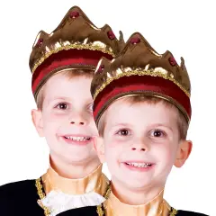 Child Red Crown Soft Velvet Fabric