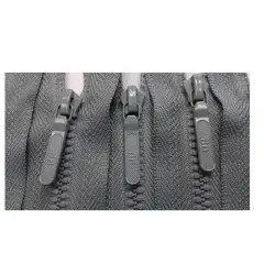Zipper Grey 5" Molded Plastic 4MM Closed Bottom