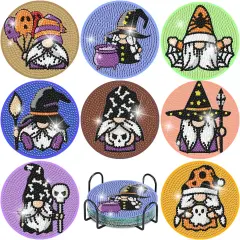 Cute Gnome Diamond Painting Coasters Kits - 8PCS