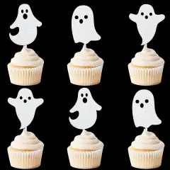 24pcs Halloween Ghost Cupcake Toppers