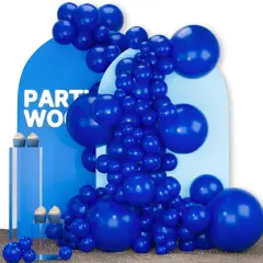 Royal Blue Balloons 142 pcs Blue Balloons Different Sizes Pack of 18 12 10 5 Inch Dark Blue Balloon Arch Kit Balloon Garland for Birthday Graduation Baby Shower Party Decorations Blue-Y59