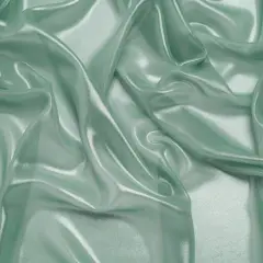 1 Yard Silver on Aqua Liquid Sheen Metallic Polyester Chiffon Sheer Fabric 60" Width