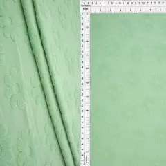 1 Yard Daisy Floral Towel Jacquard Knit Fabric 250 GSM, 58/60&Prime; Wide Polyester Spandex Blend SAGE