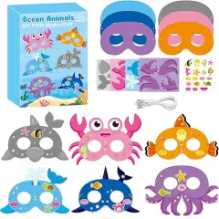 24pcs Make Your Own Sea World Animal Foam Mask Kit for Kid