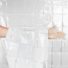 3Ft X 6.5Ft Foil Squares Curtain White Party Backdrop Event Decoration