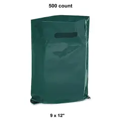 9 x 12" Die Cut Bags Heavy Duty Green