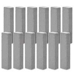 12-Pack Pumice Stones for Cleaning - Toilet Bowl Cleaner and Scouring Sticks for Pool and Kitchen (Gray) Grey