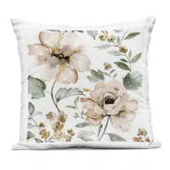 Stupell Industries Dainty Blooming Florals Outdoor Printed Pillow design by Nan, 18 x 7 x 18