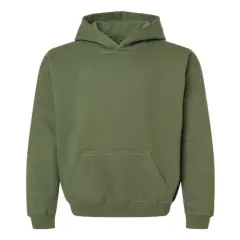 Gildan&reg; Youth Midweight Hooded Turtle Neck Long Sleeve Sweatshirt Military Green