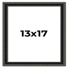 Antique Black Picture Frame - UV Acrylic, Foam Board Backing, Hanging Hardware