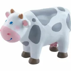HABA Little Friends Cow - 4.5" Holstein Farm Animal Toy Figure Multicolor