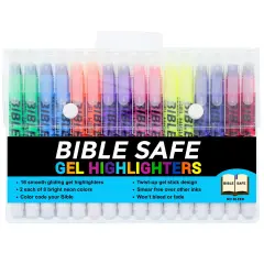 U.S. Office Supply Bible Safe Highlighter Set of 16, 2 Sets of 8 Bright Flouresent Colors, Dry Bible Highlighters No Bleed, Fade or Smear, Safe Gel Markers, Accessories, Study Guide