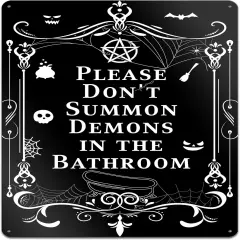 Funny Black Metal Sign for Bathroom Decorations