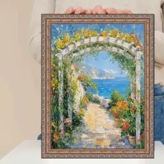 Aged Antique Silver With Bead Picture Frame-D6661 18x18 frame