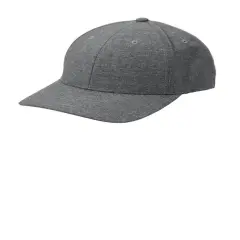 Port Authority&reg; Flexfit 110 Performance Snapback Cap Structured Mid Profile Polyester with Permacurv Bill Heather Grey
