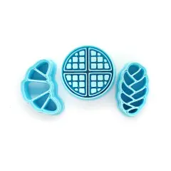 Bread Clay Cutter Set, 3 pc, Croissant Waffle & Challah Loaf, Adorabilities