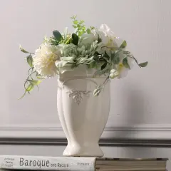 White Vase for Flowers, Ceramic vase for Home Decor