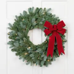 Northlight Pre-Lit Blue Spruce Artificial Christmas Wreath - 24" - Clear Green