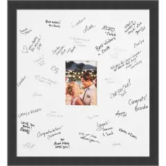 Mezzanotte Signature Mat Picture Frame, Photo Frame Wedding Guest Book Alternative, Autograph Picture Mat for Signature Board, Wedding Celebrations Graduations Support Encouragement or Retirement