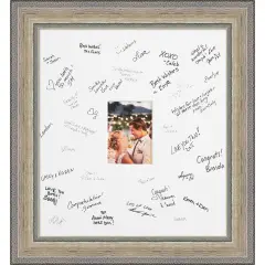 Fleur Signature Mat Picture Frame, Photo Frame Wedding Guest Book Alternative, Autograph Picture Mat for Signature Board, Wedding Celebrations Graduations Support Encouragement or Retirement
