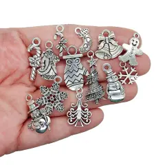 Christmas Charm Mix, 13 pieces Holiday Theme Charms, Adorabilities