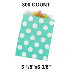 Practical Large Dots Merchandise Bags 5 1/8" x 6 3/8" Aqua