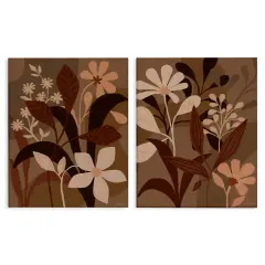 Stupell Industries Modern Boho Flower Bundle 2 pc Canvas Wall Art Set Design by Cat Thurman Designs