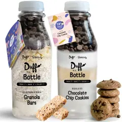 Baketivity Chocolate Chip Cookie Mix + Granola Bar Mix - Duff in a Bottle Baking Kit for Kids and Adults - Granola Mix and Cookie Mix for Baking with Premeasured Ingredients, Step-By-Step Instructions, Video Guide