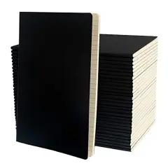 Simply Genius A5 Notebooks for Work, Travel, Business, School & More - College Ruled Notebook - Softcover Journals for Women & Men - Lined Note Books with 92 pages, 5.5" x 8.3" (Black, 30 pack)
