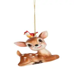Vintage Woodland Fawn Ornament -