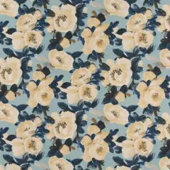 Upholstery Fabric - Blue Floral Upholstery Fabric 54 Inches"