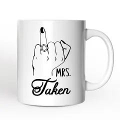 Wedding Ring Finger Mrs Mug Announcement, Married Engaged Gift For Women